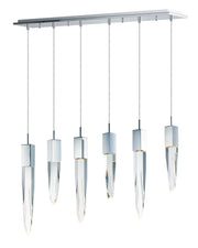 Quartz 6-Light LED Pendant in Polished Chrome