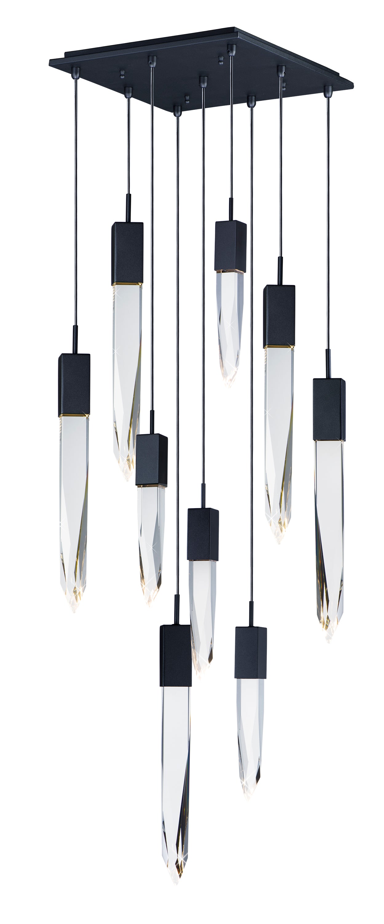 Quartz 9-Light LED Pendant in Black