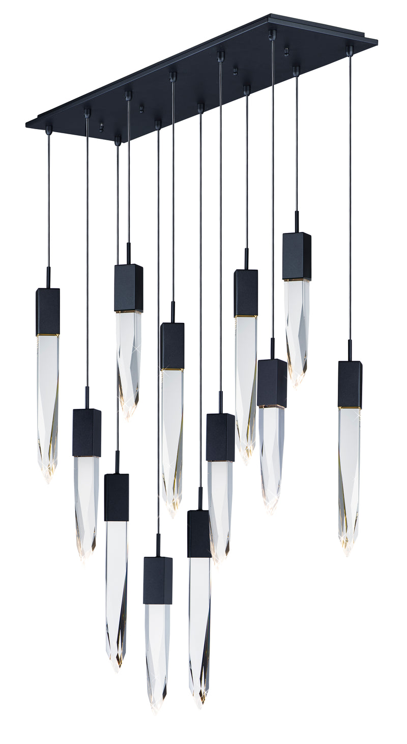 Quartz 12-Light LED Pendant in Black