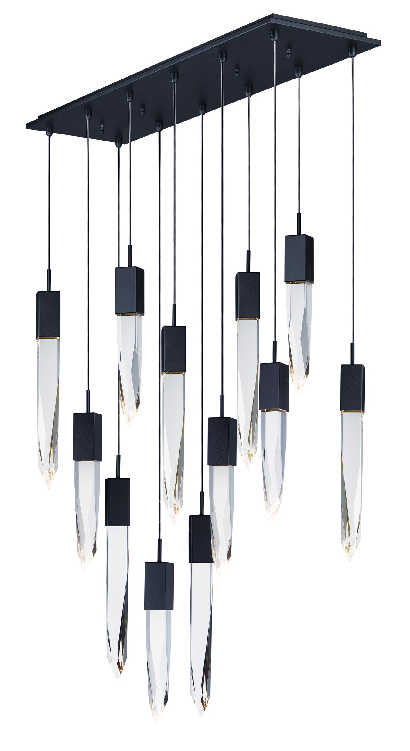 Quartz 12-Light LED Pendant in Black