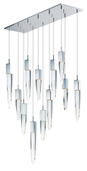 Quartz 12-Light LED Pendant in Polished Chrome