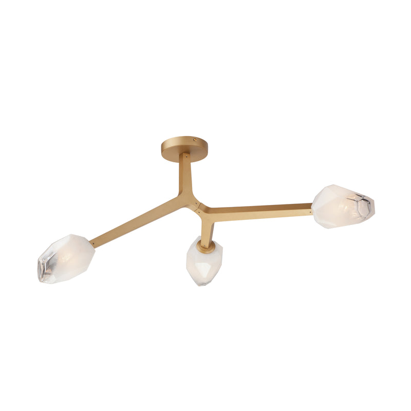 Blossom 3-Light Flush Mount in Natural Aged Brass