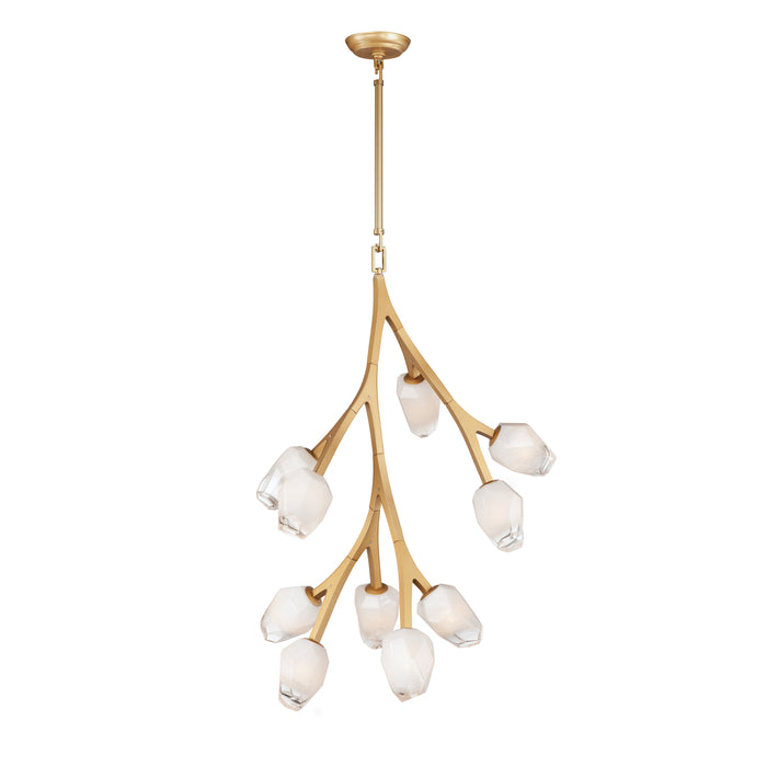 Blossom 10-Light Pendant in Natural Aged Brass