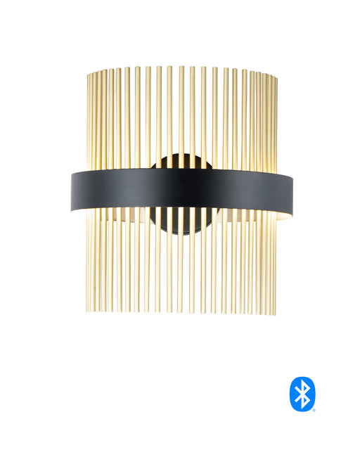 Chimes LED Wall Sconce in Black / Satin Brass
