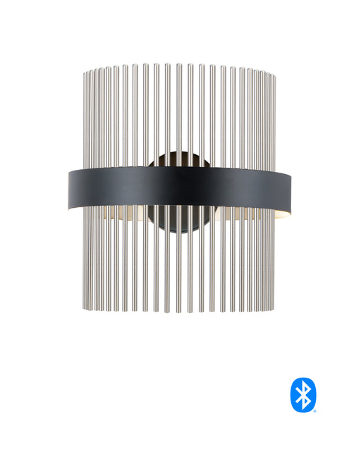 Chimes LED Wall Sconce in Black / Satin Nickel