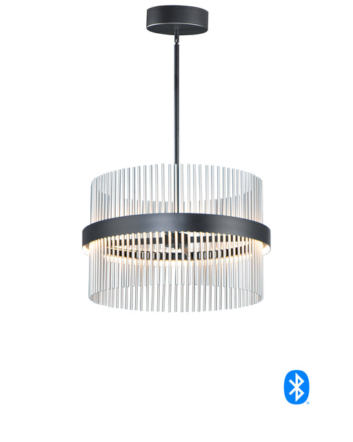Chimes 24" LED Pendant in Black / Satin Nickel