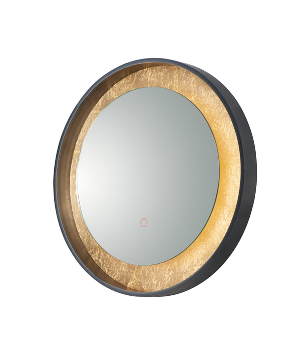 Floating LED Mirror Round 23.5" in Gold Leaf / Black