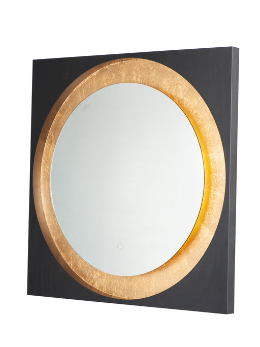 Floating LED Mirror Square 31.5" in Gold Leaf / Black