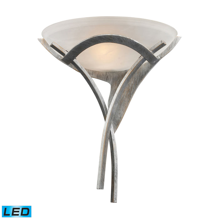Aurora 1-Light Wall Sconce in Tarnished Silver