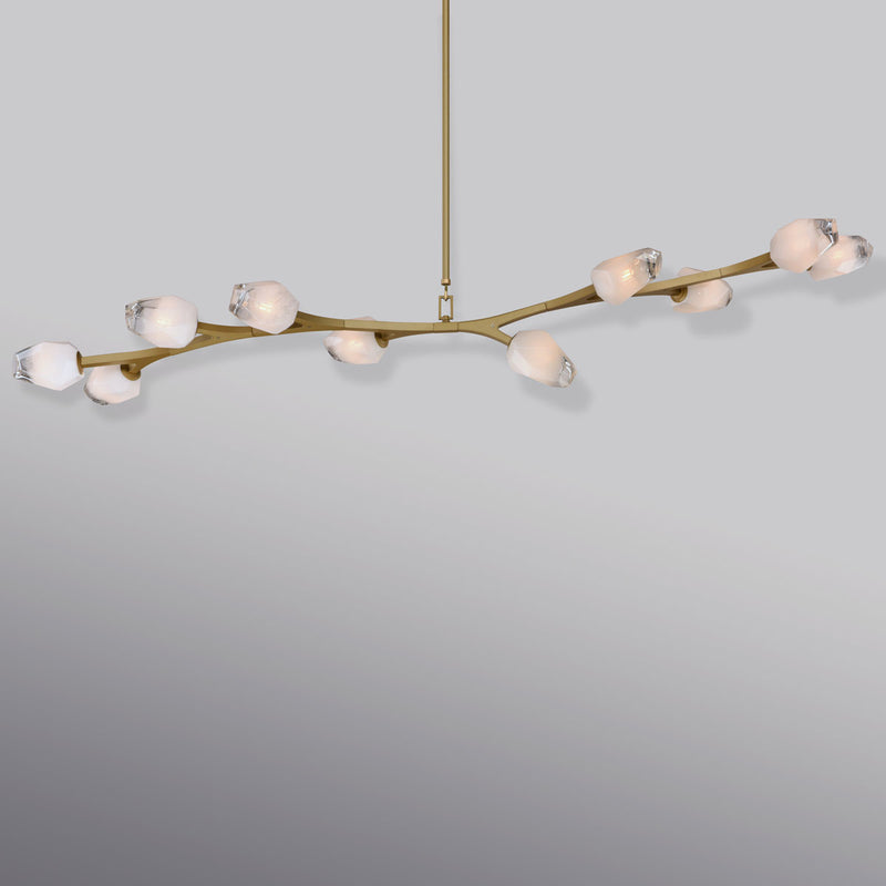 Blossom 10-Light Pendant in Natural Aged Brass