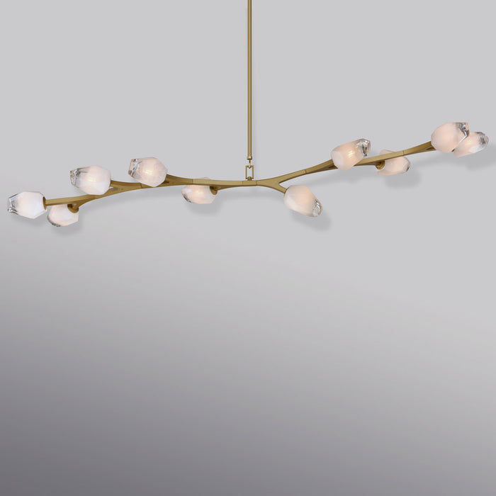 Blossom 10-Light Pendant in Natural Aged Brass
