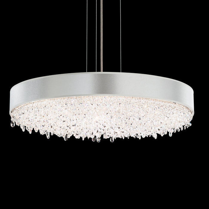 Eclyptix 12-Light Pendant in Stainless Steel with Clear Heritage Crystals
