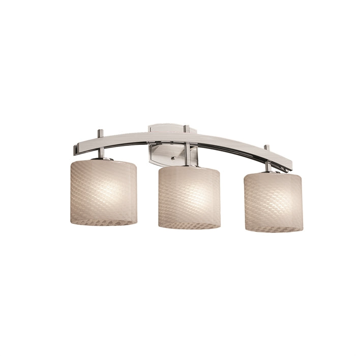 Archway 3-Light Bath Bar in Brushed Nickel with Artisan Glass shade