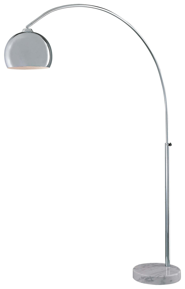 George's Reading Room 1-Light Arc Floor Lamp in Chrome - Lamps Expo