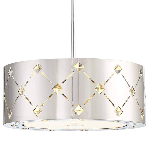 Crowned LED Pendant (Convertible To Semi Flush) in Chrome - Lamps Expo