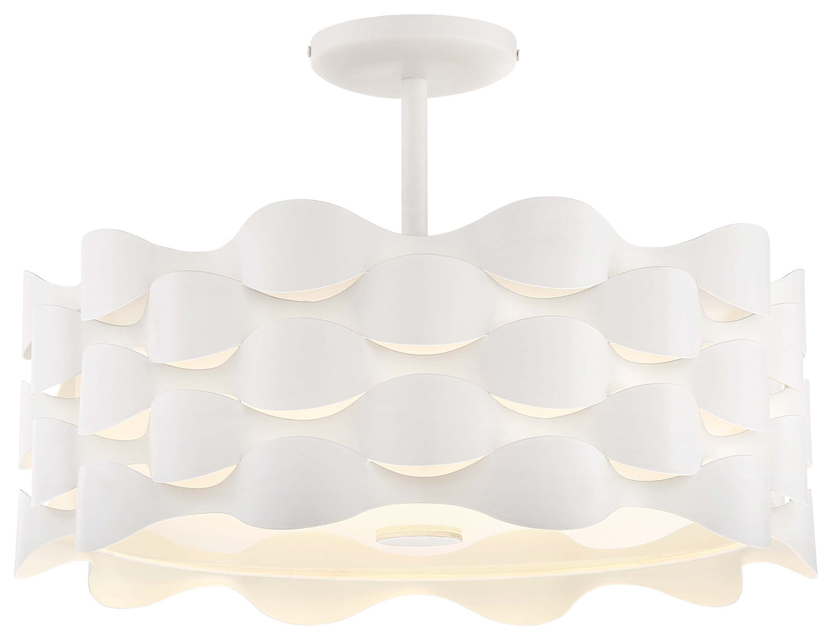 Coastal Current LED Semi Flush in Sand White - Lamps Expo