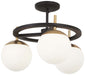 Alluria 3-Light Semi Flush in Weathered Black & Autumn Gold - Lamps Expo