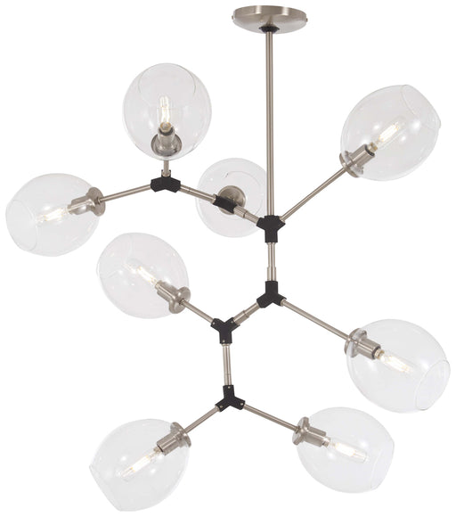 Nexpo 8-Light Pendant in Brushed Nickel & Black Accents - Lamps Expo