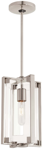 Crystal Clear 1-Light Mini Pendant in Polished Nickel - Lamps Expo