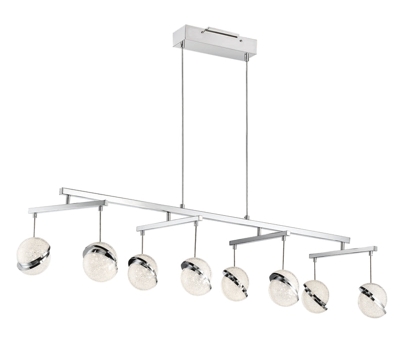 Silver Slice 8-Light LED Island-Light in Chrome - Lamps Expo