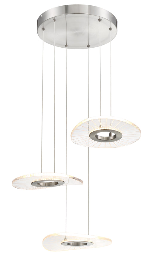 Light Ray LED Pendant-Light in Brushed Nickel - Lamps Expo