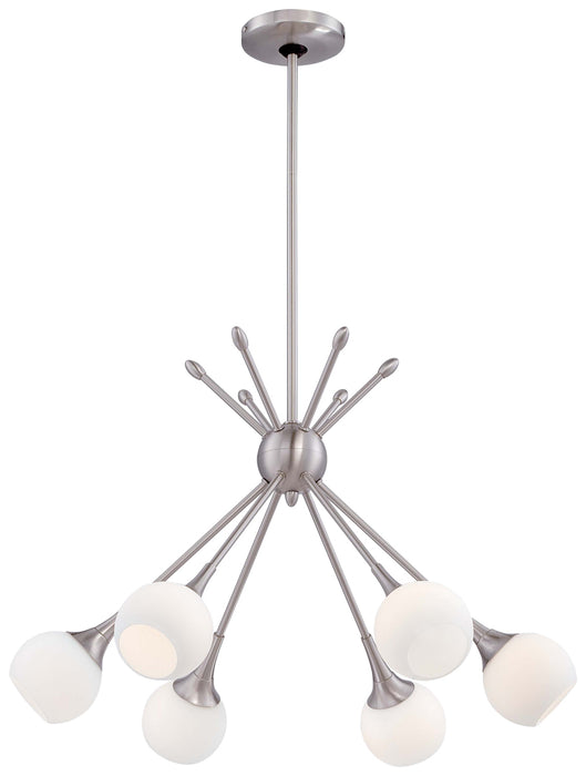 Pontil 6-Light Chandelier in Brushed Nickel - Lamps Expo