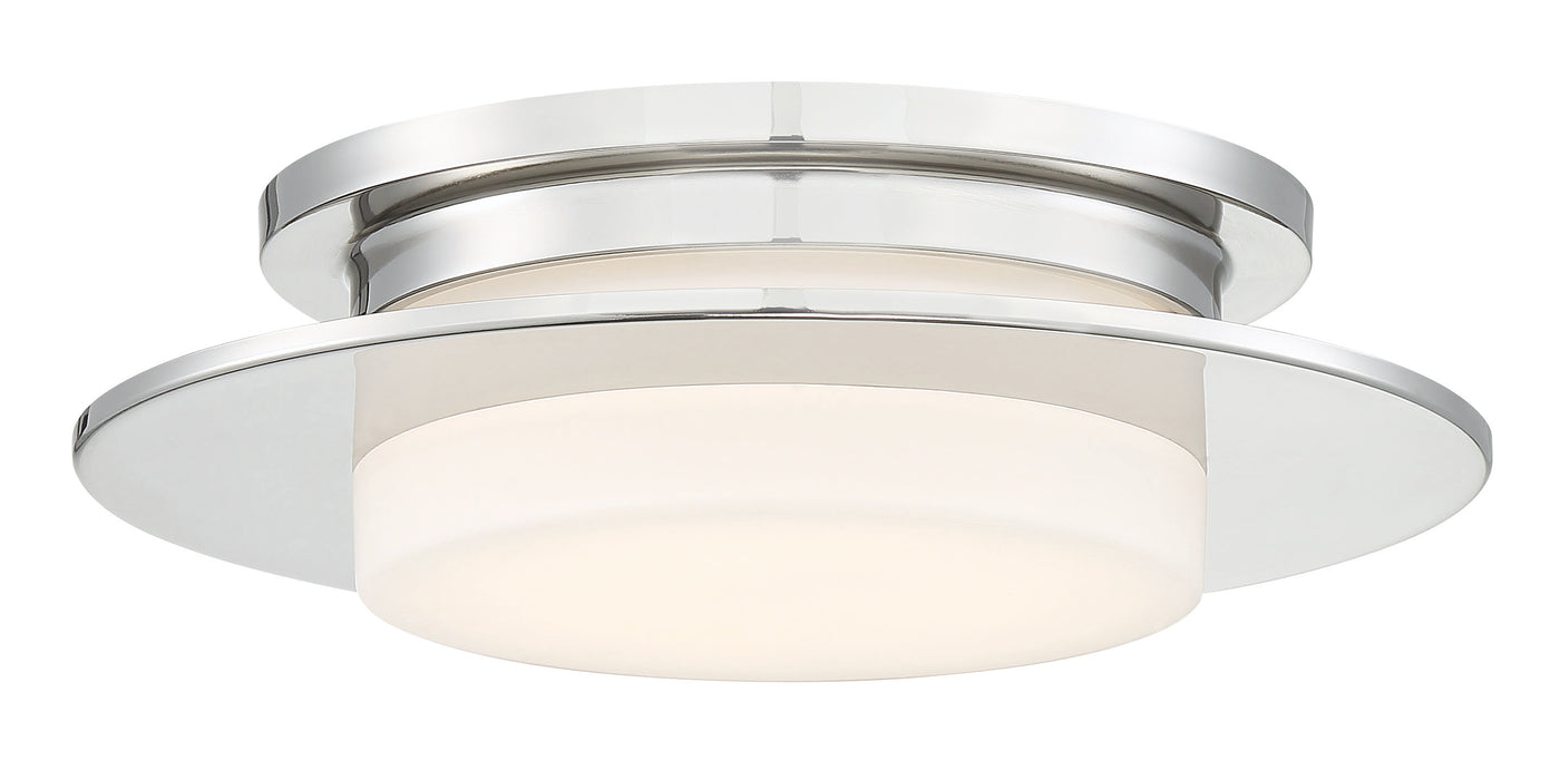 Press LED Flush Mount in Polished Nickel - Lamps Expo