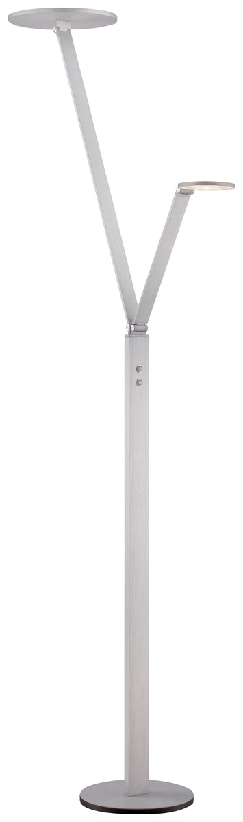 2-Light LED Floor Lamp in Chiseled Nickel - Lamps Expo