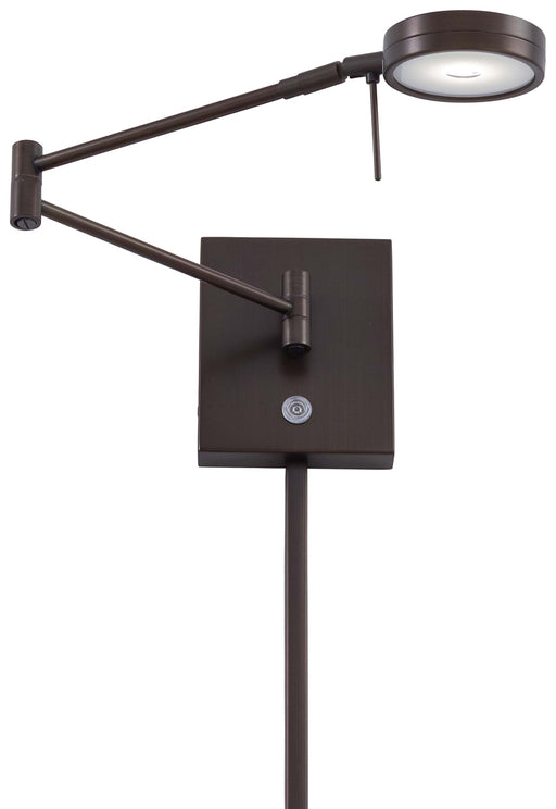 George's Reading Room 1-Light LED Swing Arm Wall Lamp in Copper Bronze Patina - Lamps Expo