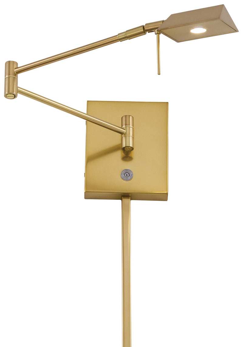 George's Reading Room 1-Light LED Swing Arm Wall Lamp in Honey Gold - Lamps Expo