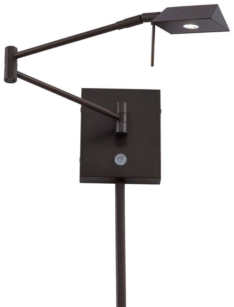 George's Reading Room 1-Light LED Swing Arm Wall Lamp in Copper Bronze Patina - Lamps Expo