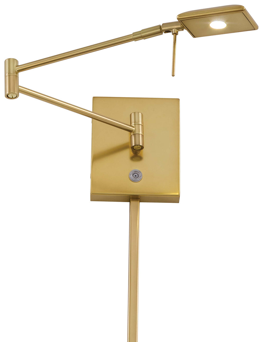 George's Reading Room 1-Light LED Swing Arm Wall Lamp in Honey Gold - Lamps Expo