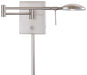 George's Reading Room 1-Light LED Swing Arm Wall Lamp in Brushed Nickel - Lamps Expo