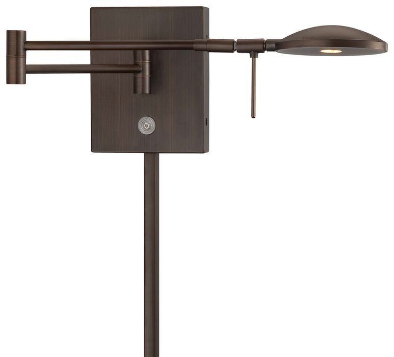George's Reading Room 1-Light LED Swing Arm Wall Lamp in Copper Bronze Patina - Lamps Expo