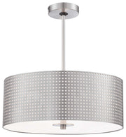 Grid 3-Light Drum Pendant in Brushed Nickel - Lamps Expo