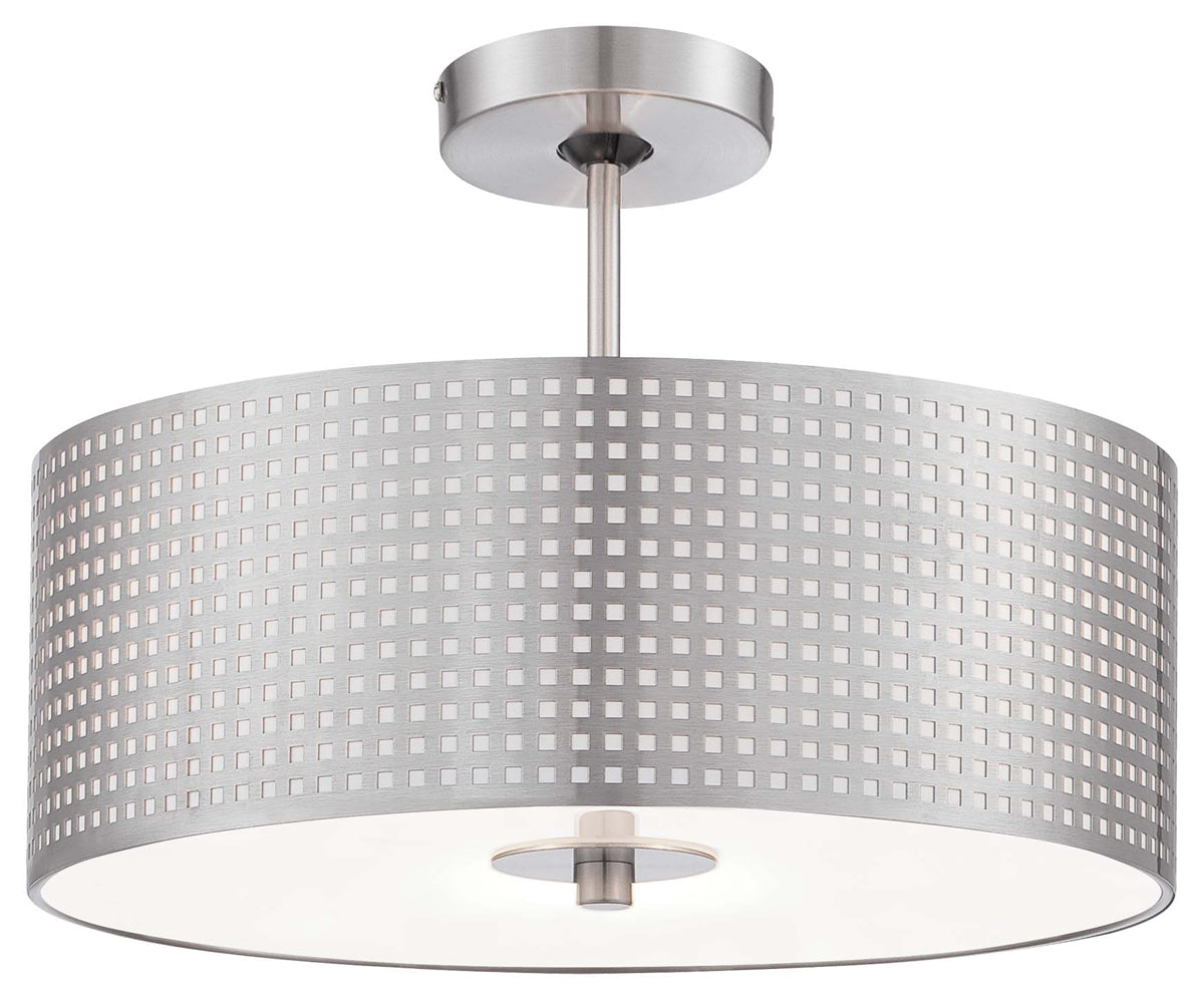 Grid 3-Light Semi Flush Mount in Brushed Nickel - Lamps Expo