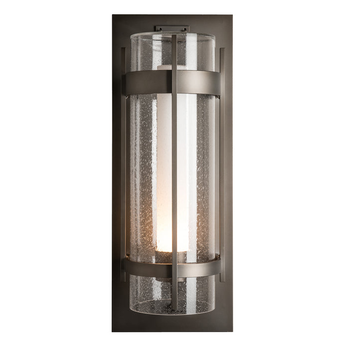 Banded Seeded Glass XL Outdoor Sconce in Coastal Dark Smoke (77)