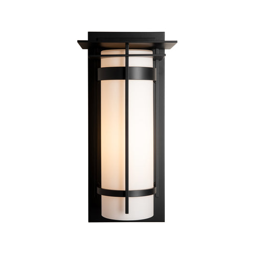 Banded with Top Plate Large Outdoor Sconce in Coastal Black (10)
