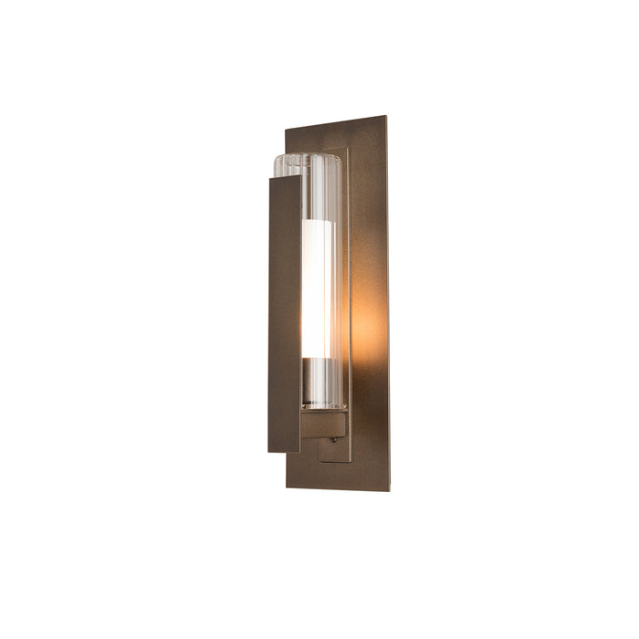 Vertical Bar Fluted Glass Small Outdoor Sconce in Coastal Bronze (75)
