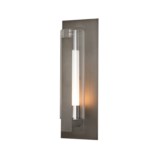 Vertical Bar Fluted Glass Large Outdoor Sconce in Coastal Dark Smoke (77)