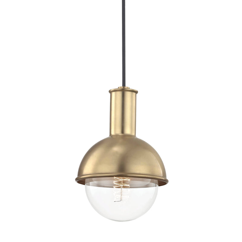 Riley 1-Light Pendant in Aged Brass - Lamps Expo
