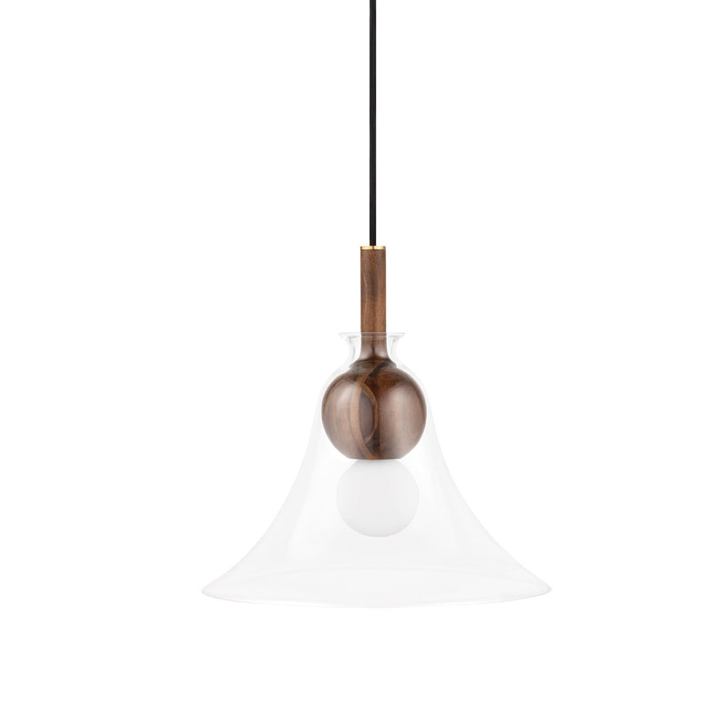 Dani 1-Light Pendant in Aged Brass - Lamps Expo
