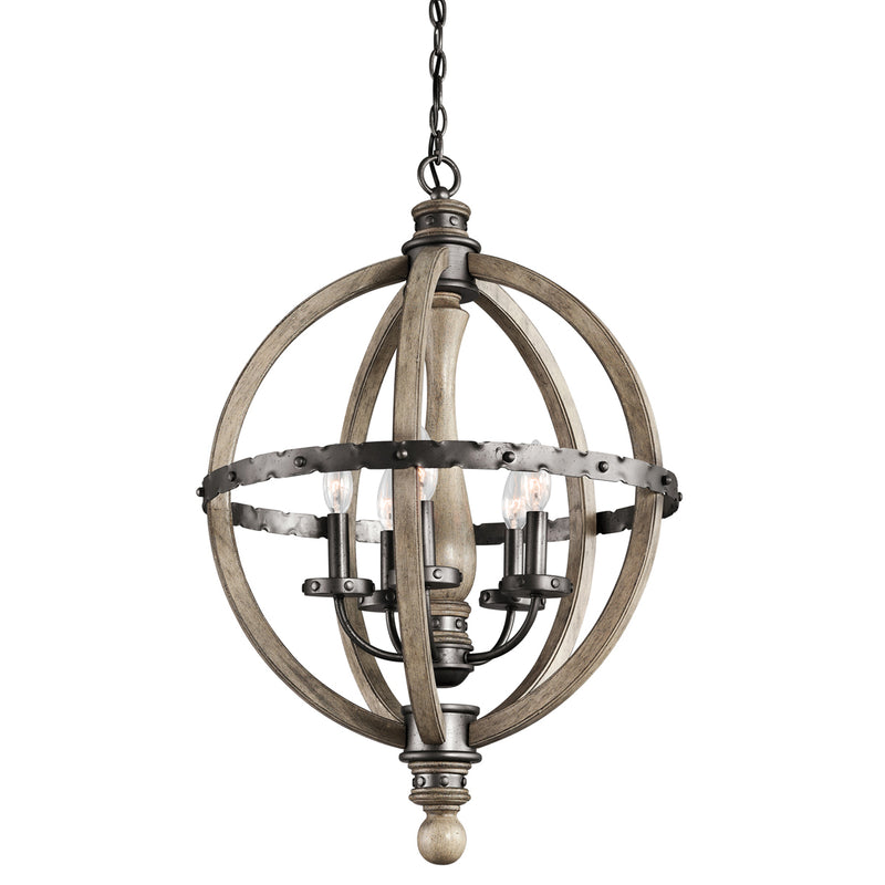 Evan Chandelier 5-Light in Distressed Antique Gray - Lamps Expo