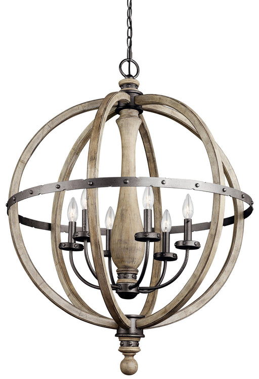 Evan Chandelier 6-Light in Distressed Antique Gray - Lamps Expo