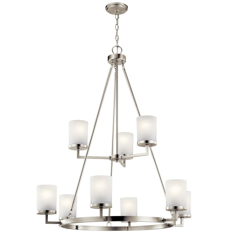 Daimlen Chandelier 9-Light in Brushed Nickel - Lamps Expo