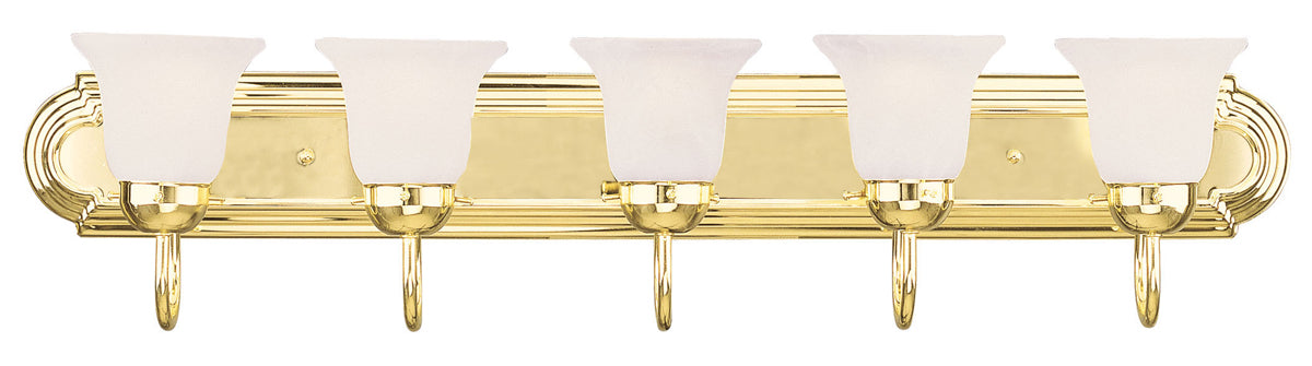 Riviera 5-Light Bath Vanity in Polished Brass - Lamps Expo