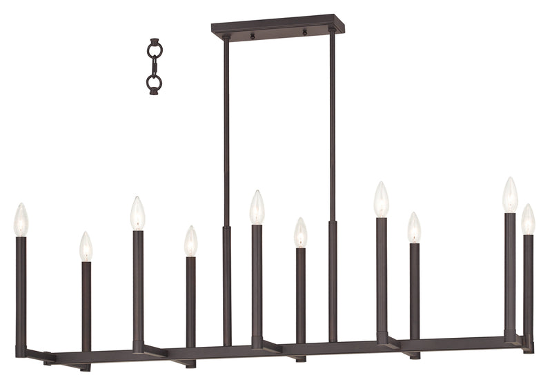 Alpine 10-Light Linear Chandelier - Lamps Expo