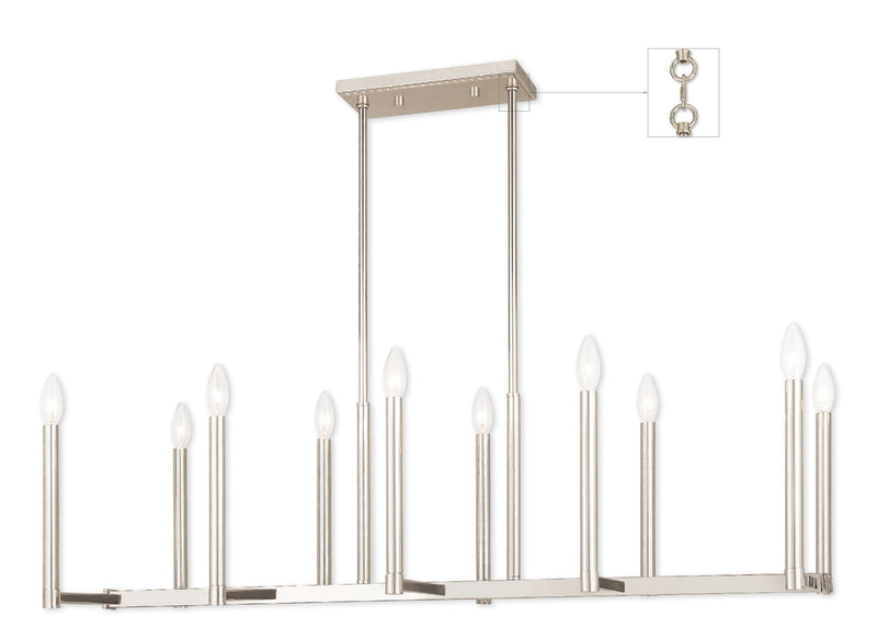Alpine 10-Light Linear Chandelier - Lamps Expo