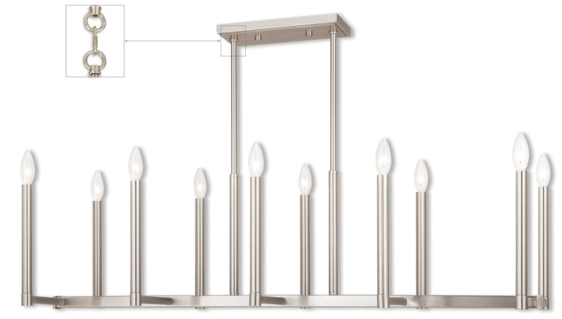 Alpine 10-Light Linear Chandelier - Lamps Expo