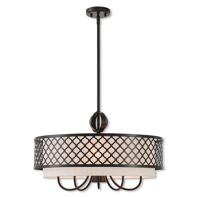 Arabesque 5-Light Pendant Chandelier in English Bronze - Lamps Expo